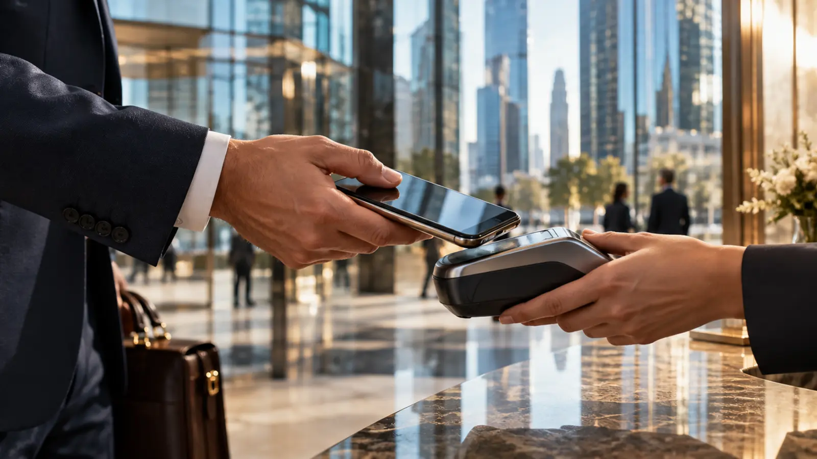 Contactless digital payment in an international business district